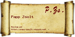 Papp Zsolt névjegykártya